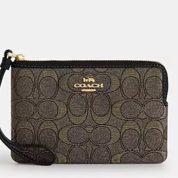 Coach Signature Brown Wristlet - Picture 2 of 5